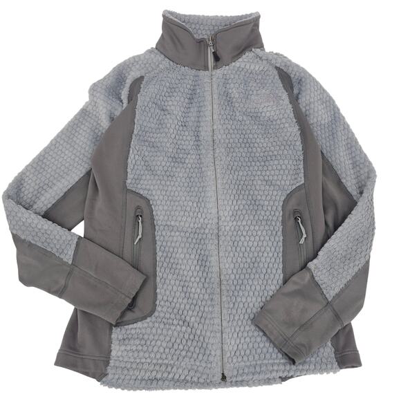 The North Face Fleece Full Zip Layer Jacket Gray Cabincore gorp Women's L 3782 - Picture 1 of 8